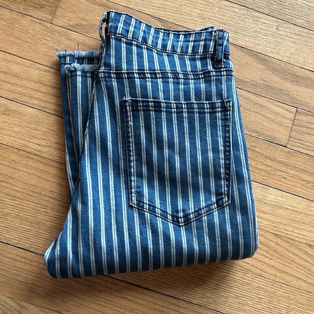 Striped Bell Bottom Jeans